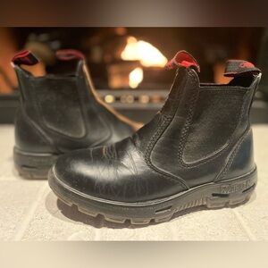 Redback Black Leather Boots